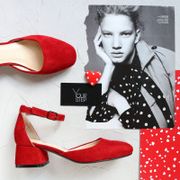 Червоні босоніжки на низьких підборах Арт. 456-5/53Ок