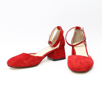 Червоні босоніжки на низьких підборах Арт. 456-5/53Ок