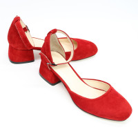 Червоні босоніжки на низьких підборах Арт. 456-5/53Ок