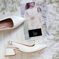 Лакові слінгбеки білого кольору Арт. 457-3/53Ок