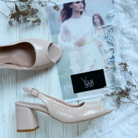 Лакові рожеві босоніжки на підборах Арт. 605-9/47Ок