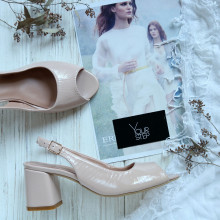 Лакові рожеві босоніжки на підборах Арт. 605-9/47Ок