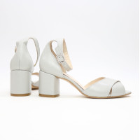 Сірі лакові босоніжки на підборах Арт. 605-10/45Ок