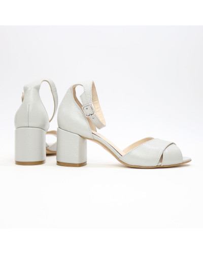 Сірі лакові босоніжки на підборах Арт. 605-10/45Ок