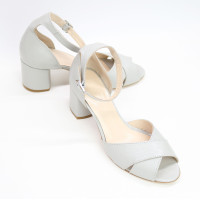 Сірі лакові босоніжки на підборах Арт. 605-10/45Ок