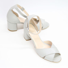 Сірі лакові босоніжки на підборах Арт. 605-10/45Ок