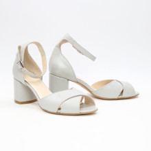 Сірі лакові босоніжки на підборах Арт. 605-10/45Ок