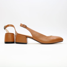 Босоніжки з рудої шкіри на підборах Арт. 456-4/53Ок