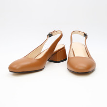 Босоніжки з рудої шкіри на підборах Арт. 456-4/53Ок