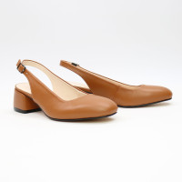 Босоніжки з рудої шкіри на підборах Арт. 456-4/53Ок