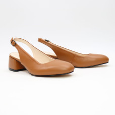 Босоніжки з рудої шкіри на підборах Арт. 456-4/53Ок