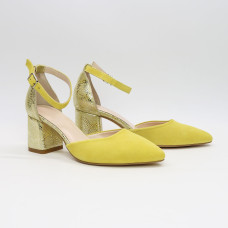Босоніжки жовтого кольору з гострим носом Арт. 657-4/47Ок