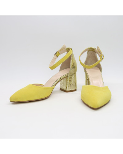 Босоніжки жовтого кольору з гострим носом Арт. 657-4/47Ок