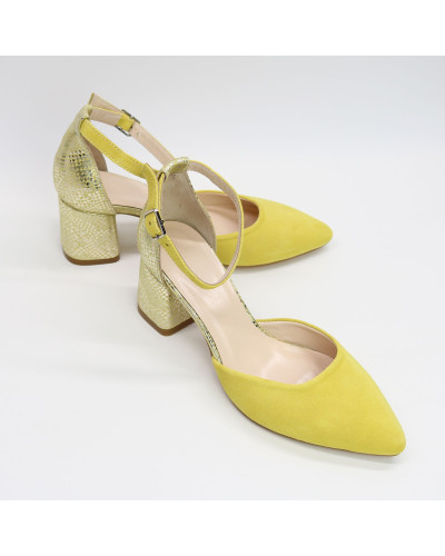 Босоніжки жовтого кольору з гострим носом Арт. 657-4/47Ок