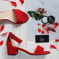 Босоніжки червоного кольору на підборах Арт.: 615-3/415-32Ок