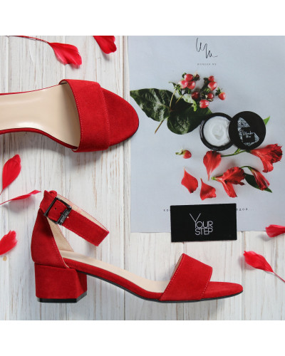 Босоніжки червоного кольору на підборах Арт.: 615-3/415-32Ок