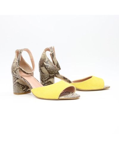 Босоніжки з принтом під змію Арт. 605-11(2)/45Ок