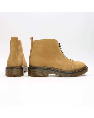 Ботинки из рыжего нубука с молнией спереди Арт. As-7/025