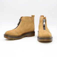 Ботинки из рыжего нубука с молнией спереди Арт. As-7/025