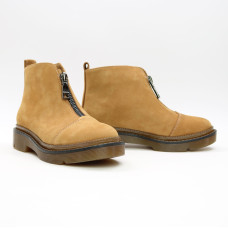 Ботинки из рыжего нубука с молнией спереди Арт. As-7/025