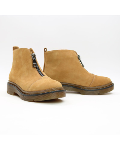 Ботинки из рыжего нубука с молнией спереди Арт. As-7/025