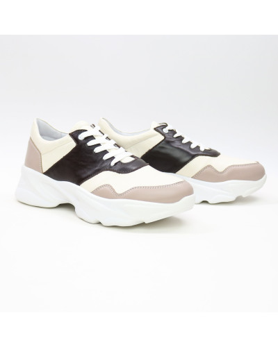 Бежеві шкіряні кросівки Арт. Kr-4/188