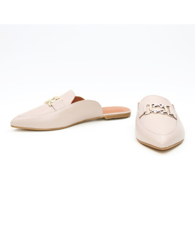 Бежеві шкіряні мюлі Арт. 17-9-2838