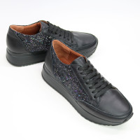 Кеди із чорної шкіри Арт. Om-2/21869