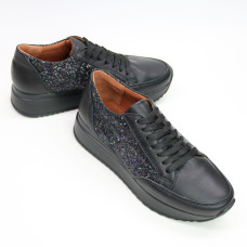 Кеди із чорної шкіри Арт. Om-2/21869