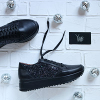 Кеди із чорної шкіри Арт. Om-2/21869