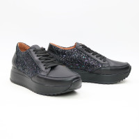 Кеди із чорної шкіри Арт. Om-2/21869