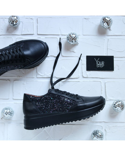 Кеди із чорної шкіри Арт. Om-2/21869