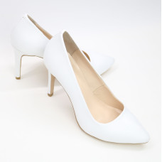 Туфлі-човники з білої шкіри Арт. 35-1/60Ок