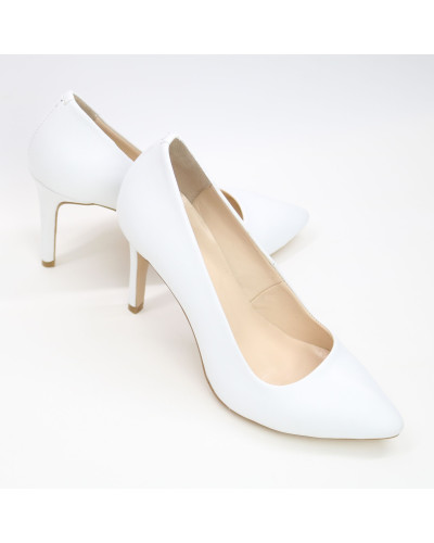 Туфлі-човники з білої шкіри Арт. 35-1/60Ок