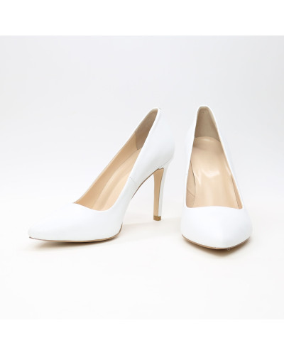 Туфлі-човники з білої шкіри Арт. 35-1/60Ок