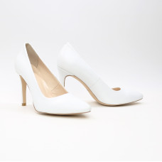 Туфлі-човники з білої шкіри Арт. 35-1/60Ок