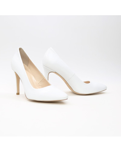 Туфлі-човники з білої шкіри Арт. 35-1/60Ок