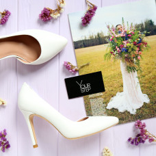 Туфлі-човники з білої шкіри Арт. 35-5/60Ок