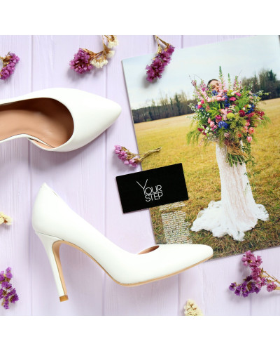 Туфлі-човники з білої шкіри Арт. 35-5/60Ок