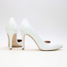 Туфлі-човники з білої шкіри Арт. 35-5/60Ок
