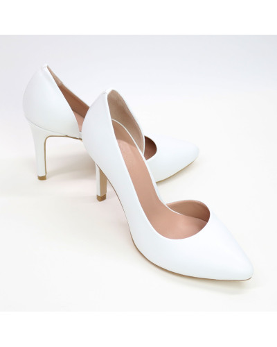 Туфлі-човники з білої шкіри Арт. 35-5/60Ок