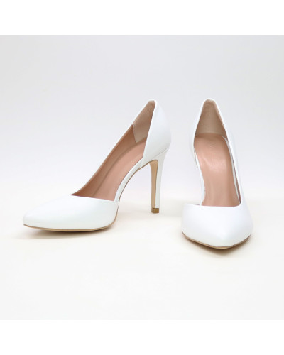 Туфлі-човники з білої шкіри Арт. 35-5/60Ок