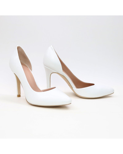 Туфлі-човники з білої шкіри Арт. 35-5/60Ок