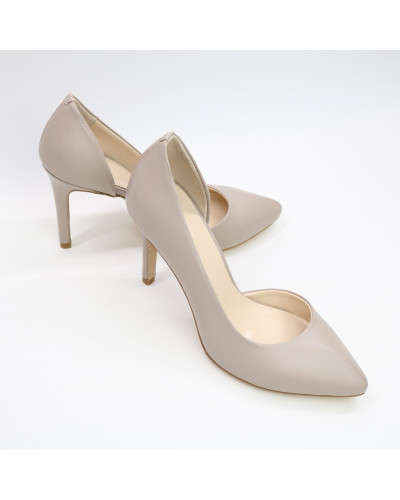 Туфлі-човники з бежевої шкіри Арт. 35-5/60Ок