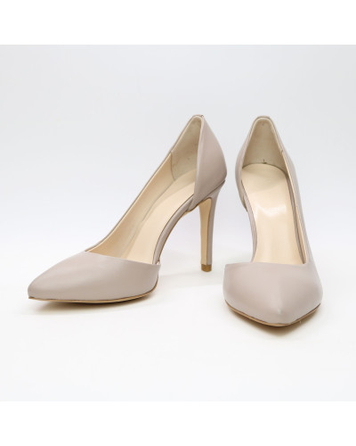 Туфлі-човники з бежевої шкіри Арт. 35-5/60Ок