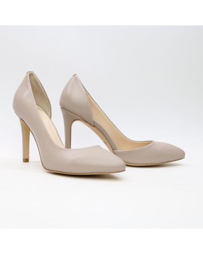 Туфлі-човники з бежевої шкіри Арт. 35-5/60Ок