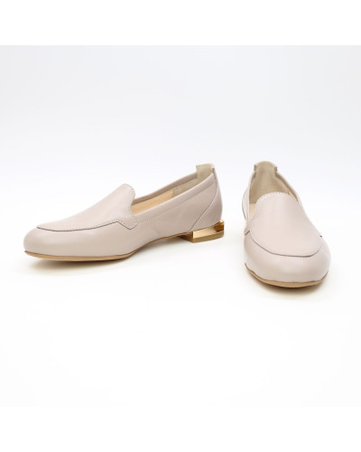 Бежевые кожаные лоферы в темном оттенке Арт. 156-1/33