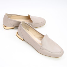 Бежевые кожаные лоферы в темном оттенке Арт. 156-1/33