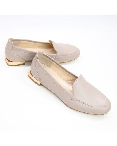 Бежевые кожаные лоферы в темном оттенке Арт. 156-1/33