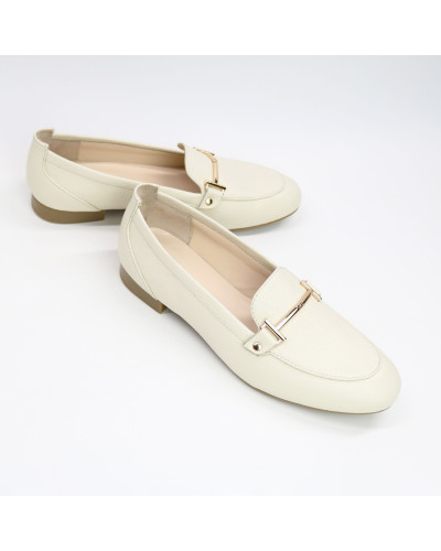 Лофери із бежевої шкіри Арт. 156-1Hill-2578